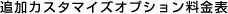 追加カスタマイズオプション料金表
